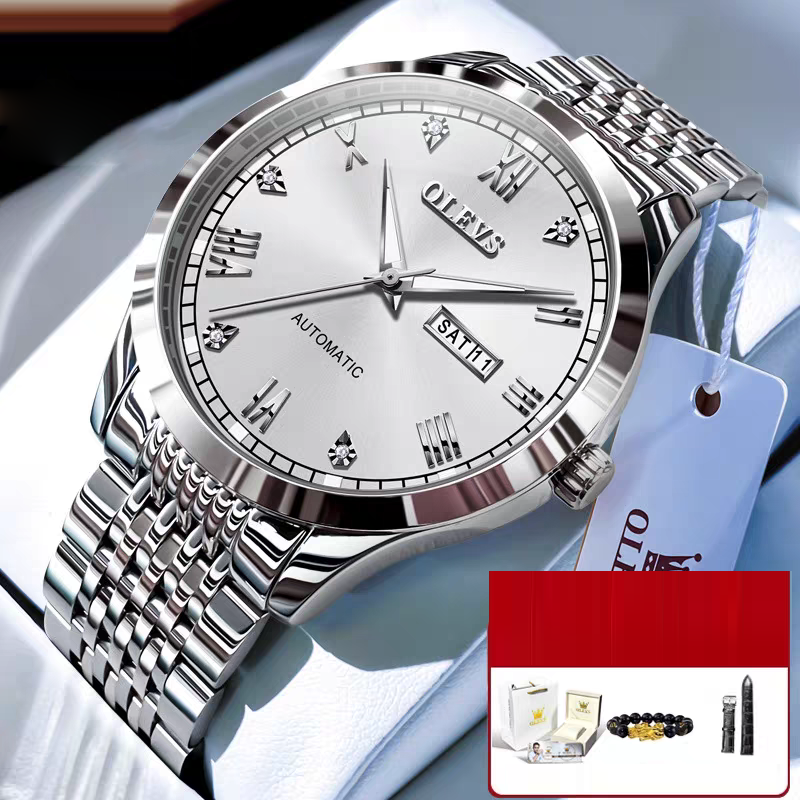 Men's Watch Men's Mechanical Watch Fully Automatic Simple Wind Waterproof Night Light Watch by eprolo