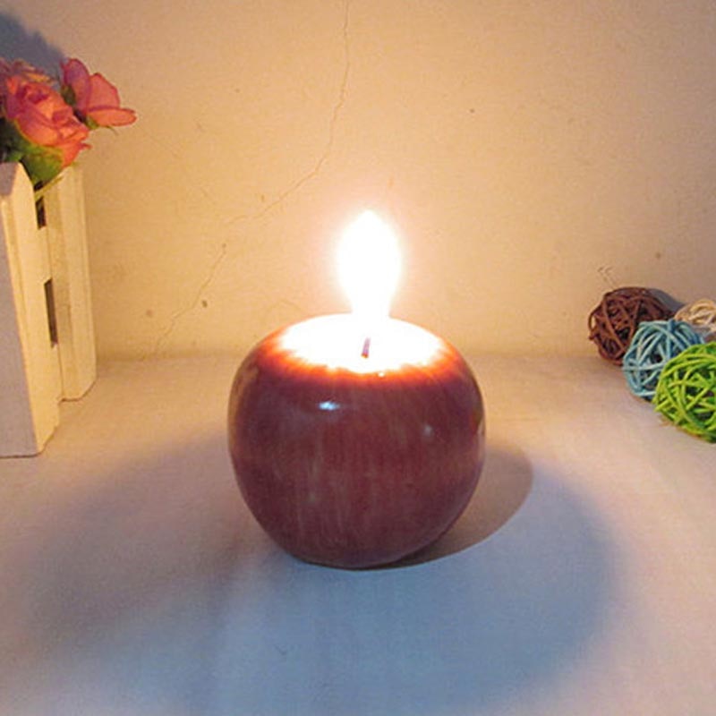 Fruit Candles Christmas Simulation Artificial Apple Shape Candles Christmas Eve Wedding Party Decoartion Supplies Creative Gift by eprolo