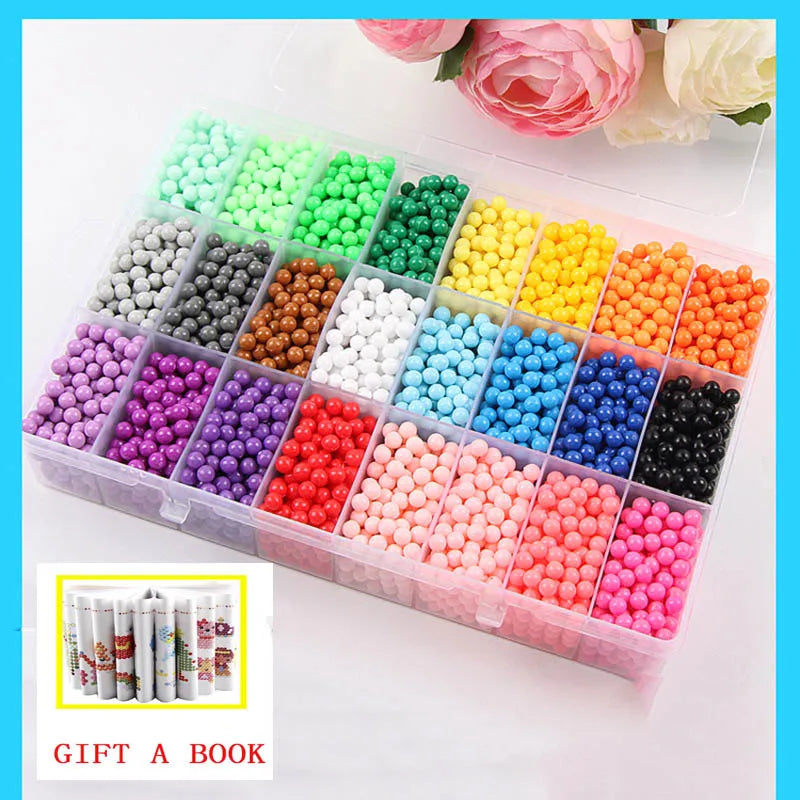24 colors Refill Beads puzzle Crystal DIY water spray beads set ball games 3D handmade magic toys for children by eprolo