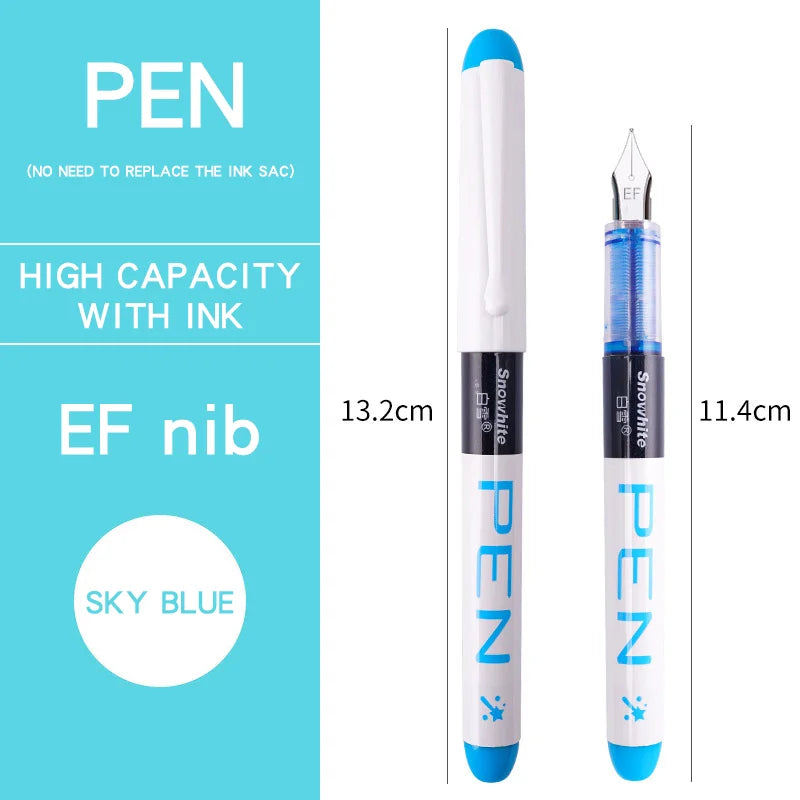 0.38/0.5mm Fountain Pen Writing Large Ink Officeschool Supplies 8 Colors Stationery Set Kawaii Gift Fashion EF F Nib 03967 by My Store