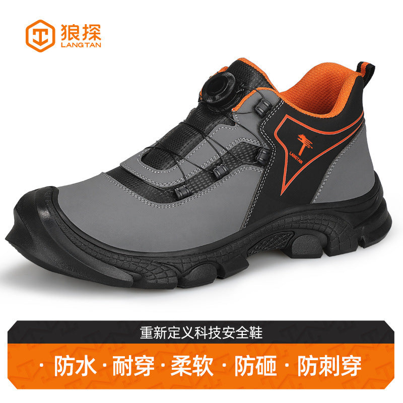 Wolf Detective Labor Protection Shoes Almighty King Anti-smashing, anti-stab, anti-slip, waterproof, insulated, 18kv electrician's shoes, safety protection hiking shoes by My Store