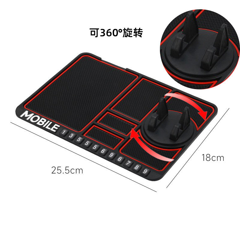Car multi-function mobile phone holder, anti-slip mat, car navigation support frame, instrument panel, temporary parking sign four-in-one by My Store
