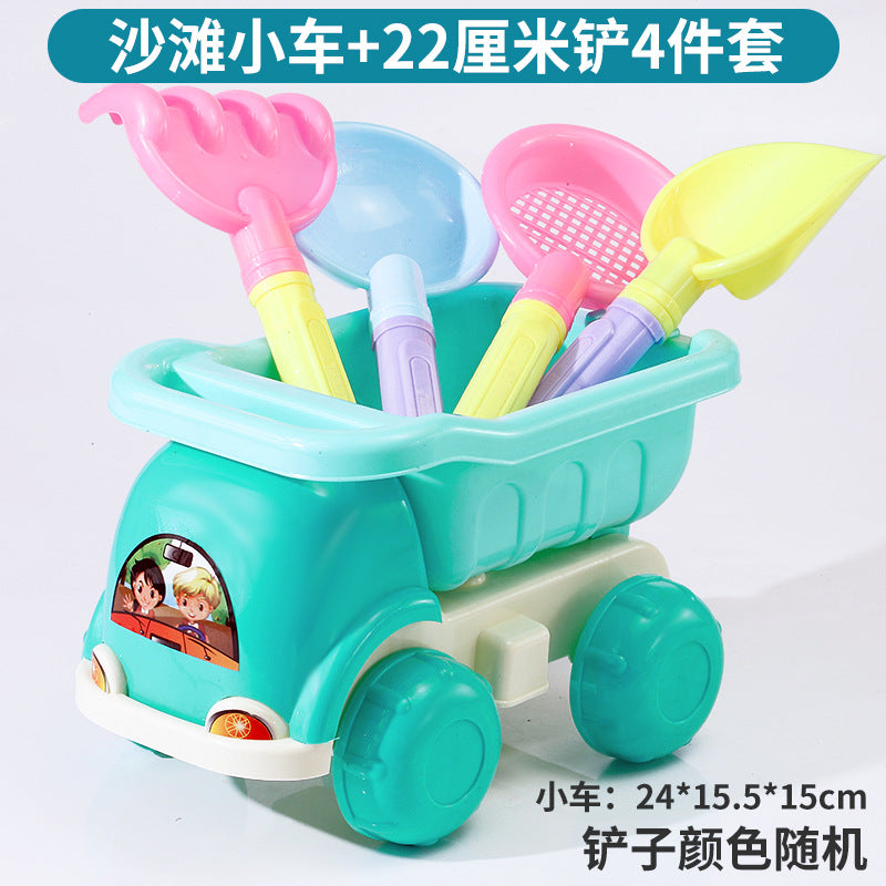Kids Thickened Plastic Beach Bucket Beach Shovel Water Playing Castle Bucket Playset Baby Sand Digging Tools by My Store