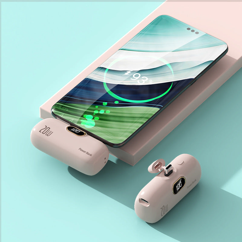 Cross-border KC wholesale capsule 5000mah power bank small portable digital display mobile power supply logo printing by My Store