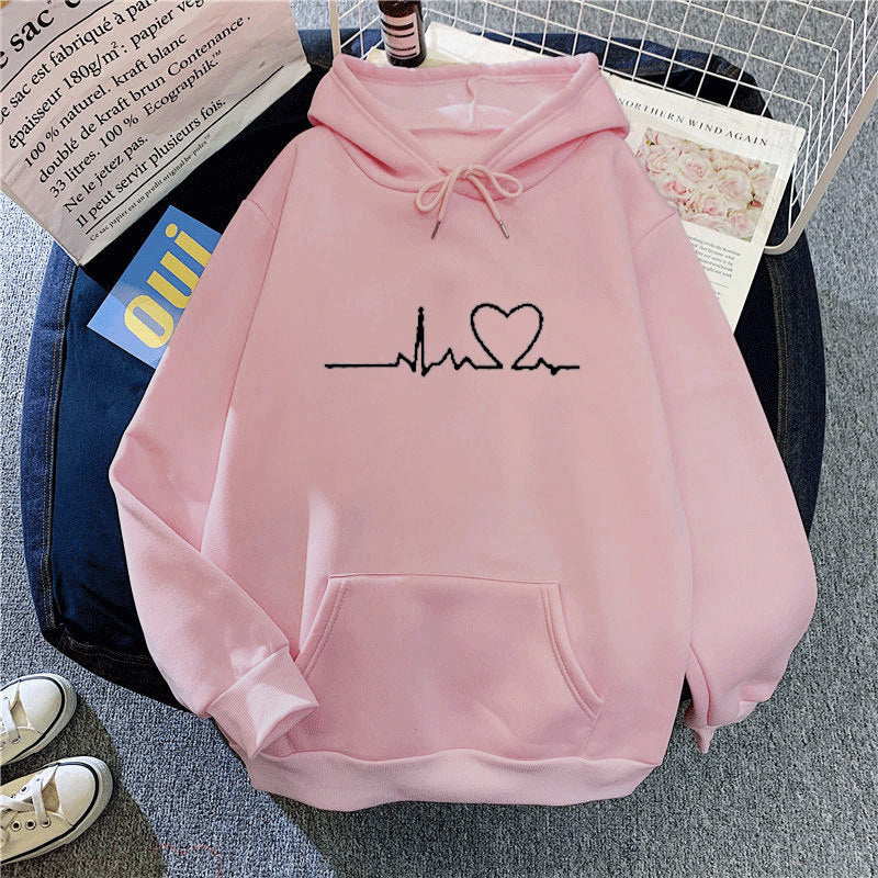 Cross-border spring casual sweatshirt jacket women's spring and autumn women's early spring velvet hooded cardigan spring new women's by My Store