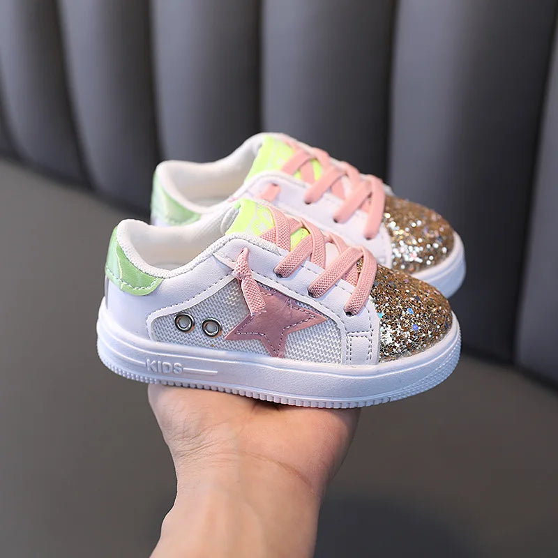 Kids Sneakers 2022 Spring Girls Fashion Glittering and Antiskid Children Chunky Sneakers Baby Shoes Casual Sport Running Sneaker by My Store