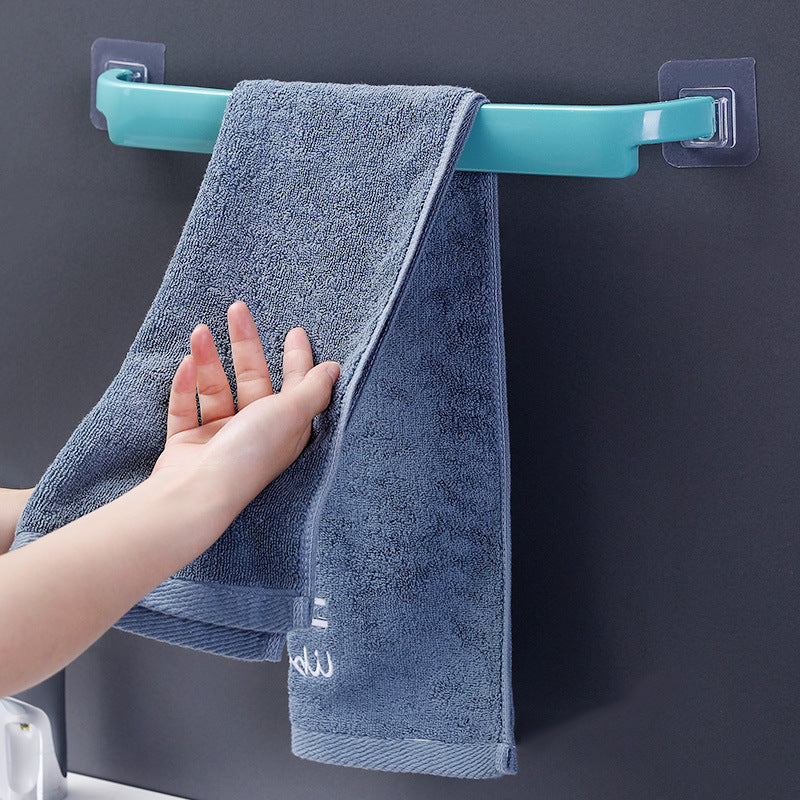 Towel Bar Punch-Free Bathroom Lengthened Bathroom Cool Double-Bar Wall-Mounted Towel Rack Toilet Single-Bar Slipper Bar by eprolo