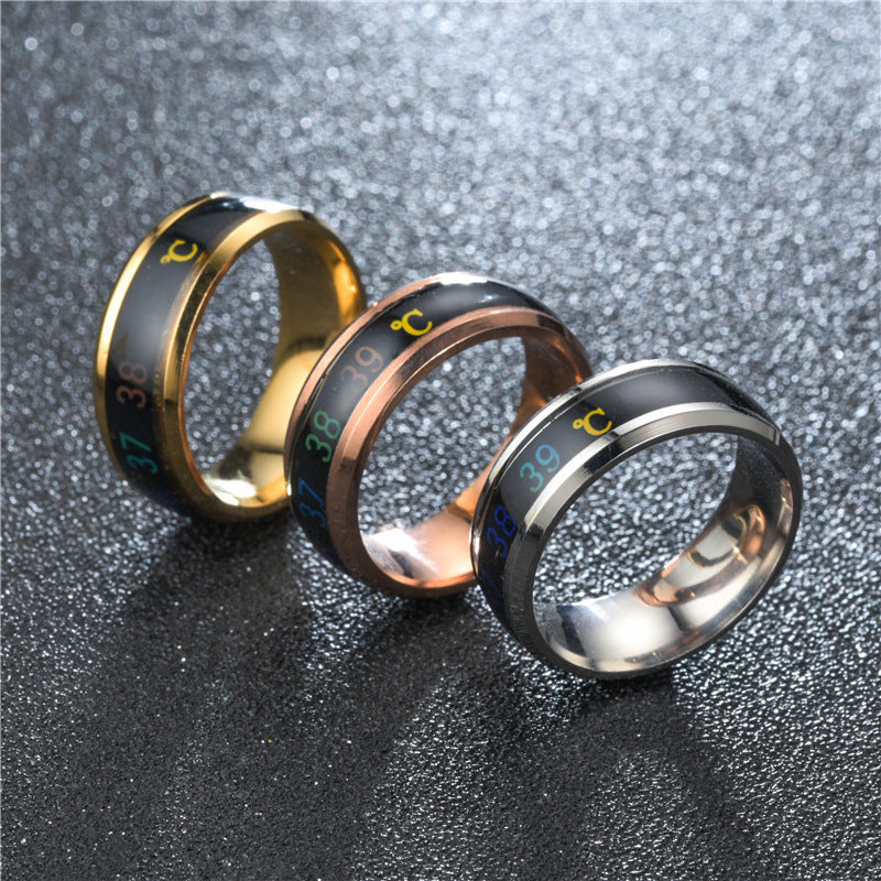 Temperature Ring Titanium Steel Mood Emotion Feeling Intelligent Temperature Sensitive Rings for Women Men Waterproof Jewelry by eprolo