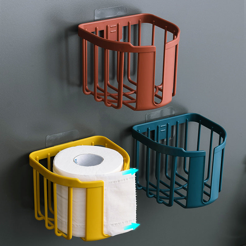 Punch-Free Toilet Rack Toilet Tissue Box Toilet Paper Household Toilet Paper Holder Roll Paper Roll Toilet Paper Roll Holder by eprolo