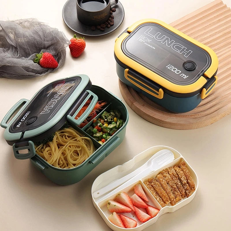 Lunch Box For Kids Compartments Microwae Bento Lunchbox Children Kid School Outdoor Camping Picnic Food Container Portable by eprolo