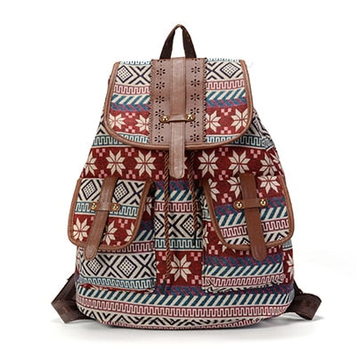 Sansarya New Hollow Out PU Leather Bohemian Vintage Women Backpack Teenage Gilrs School Female Ladies Drawstring Bag Rucksack by eprolo