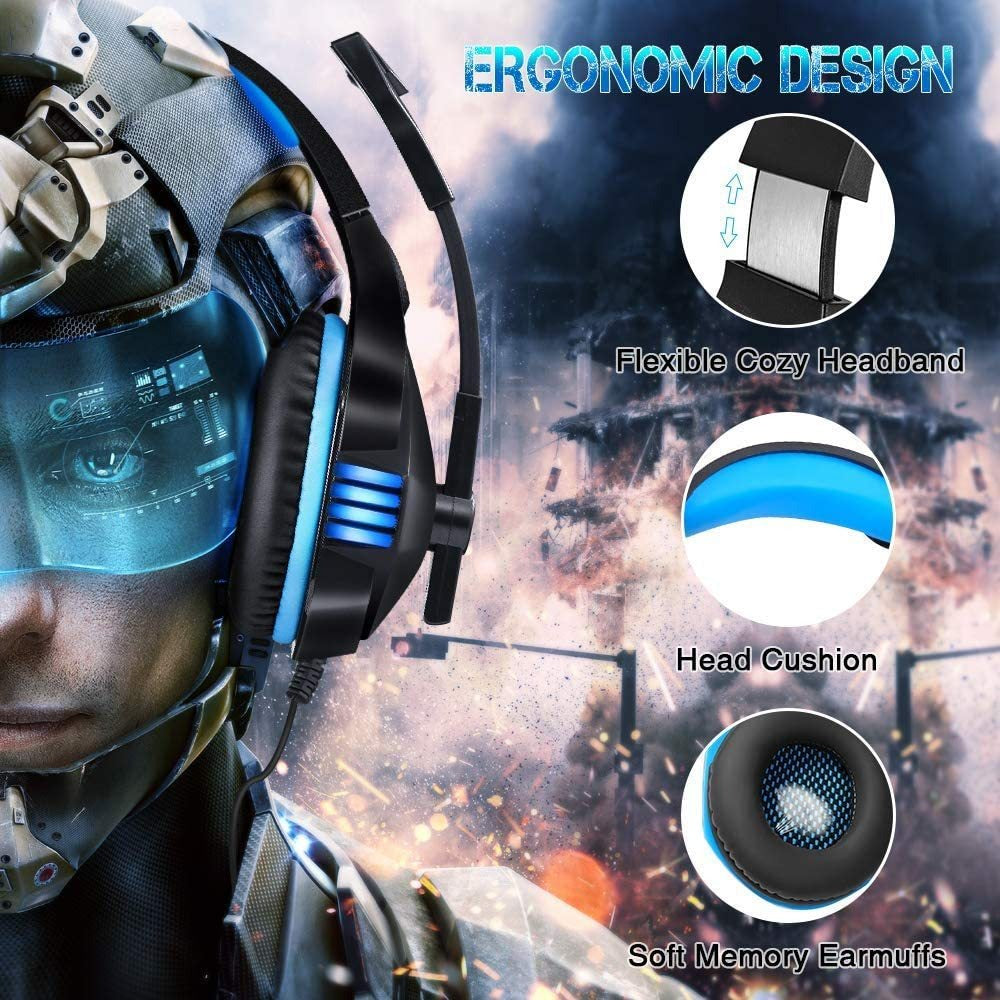 Head mounted gaming headphones RGB headphones wired headphones mobile phones computers subwoofers by eprolo