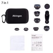 Akinger 4in1 5in1 7in1 10in1 13in1 Phone camera Lens Kit Fisheye Wide Angle macro telescope for iphone xiaomi android phone by eprolo