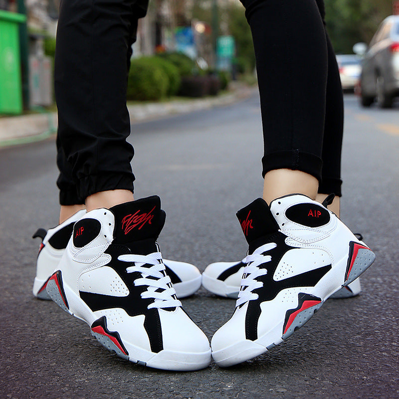 Cross-border basketball shoes men's wear-resistant non-slip high-top men's couple casual combat boots, youth sports shoes, trendy shoes by My Store