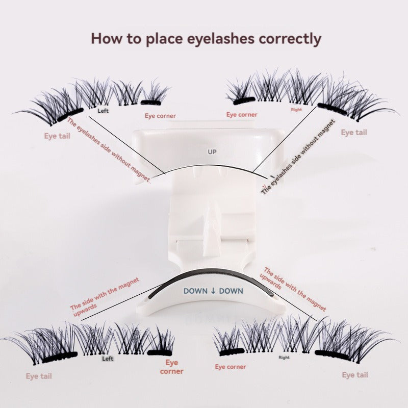 Five magnetic adhesive free magnetic eyelash clamp set for European and American thick magnetic eyelashes by eprolo