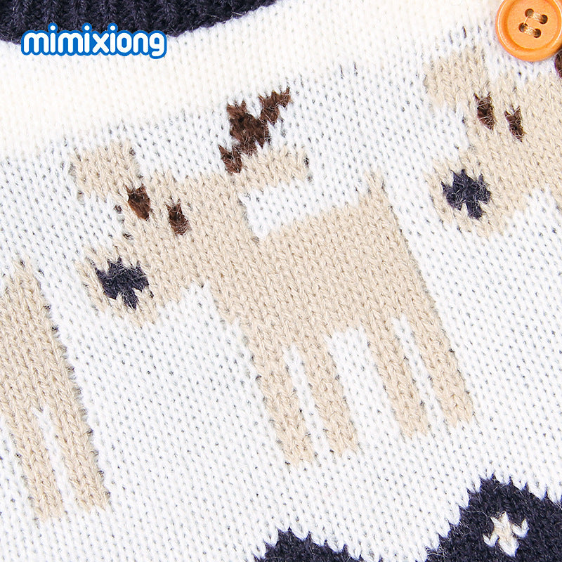 ins best-selling knitted cartoon Christmas elk sweater for boys and girls