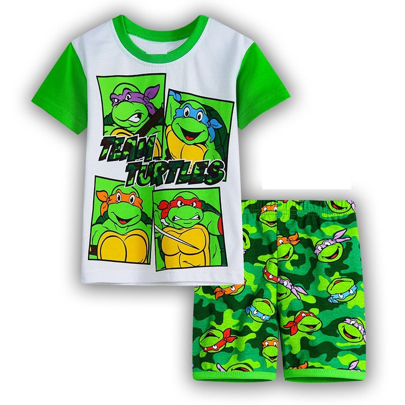 Summer Boys Cartoon Short Sleeve Puppy Loungewear Baby Underwear Pajamas Set T011