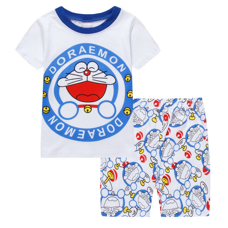 Summer Boys Cartoon Short Sleeve Puppy Loungewear Baby Underwear Pajamas Set T011