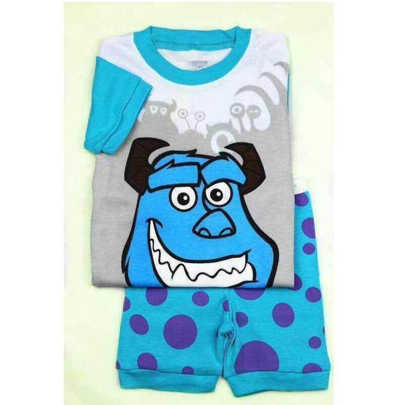 Summer Boys Cartoon Short Sleeve Puppy Loungewear Baby Underwear Pajamas Set T011
