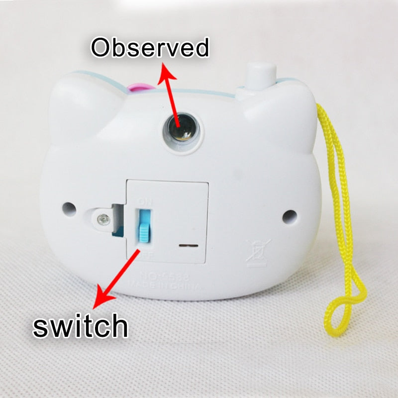 1pcs Cute Hello Kitty Light Projection Camera Children Educational Toys For Kids Projection Cartoon Pattern Camera Children Gift by eprolo