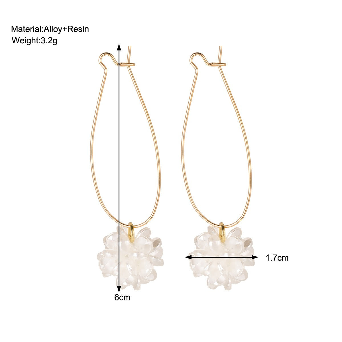 Cream Sweet Wind White Camellia Flower Earrings for Girls, Fresh, Sweet, Light Luxury Temperament, Ladies Style Earrings by eprolo