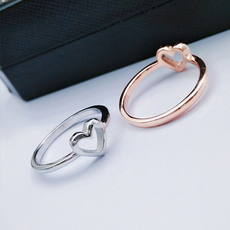 Rose Gold Color Heart Shaped Wedding Ring For Woman by eprolo