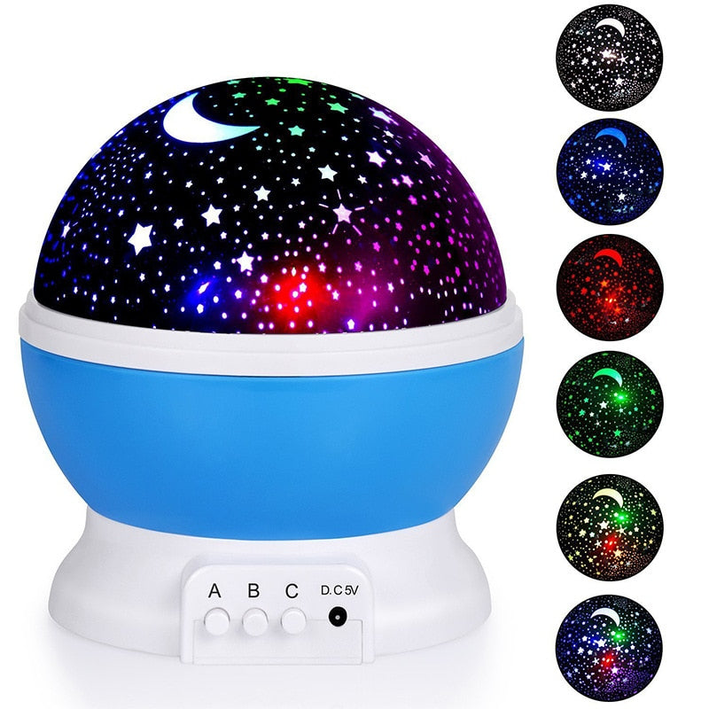LED Projector Star Moon Night Light Sky Rotating Operated Nightlight Lamp For Children Kids Baby Bedroom Nursery Christmas Gift by eprolo