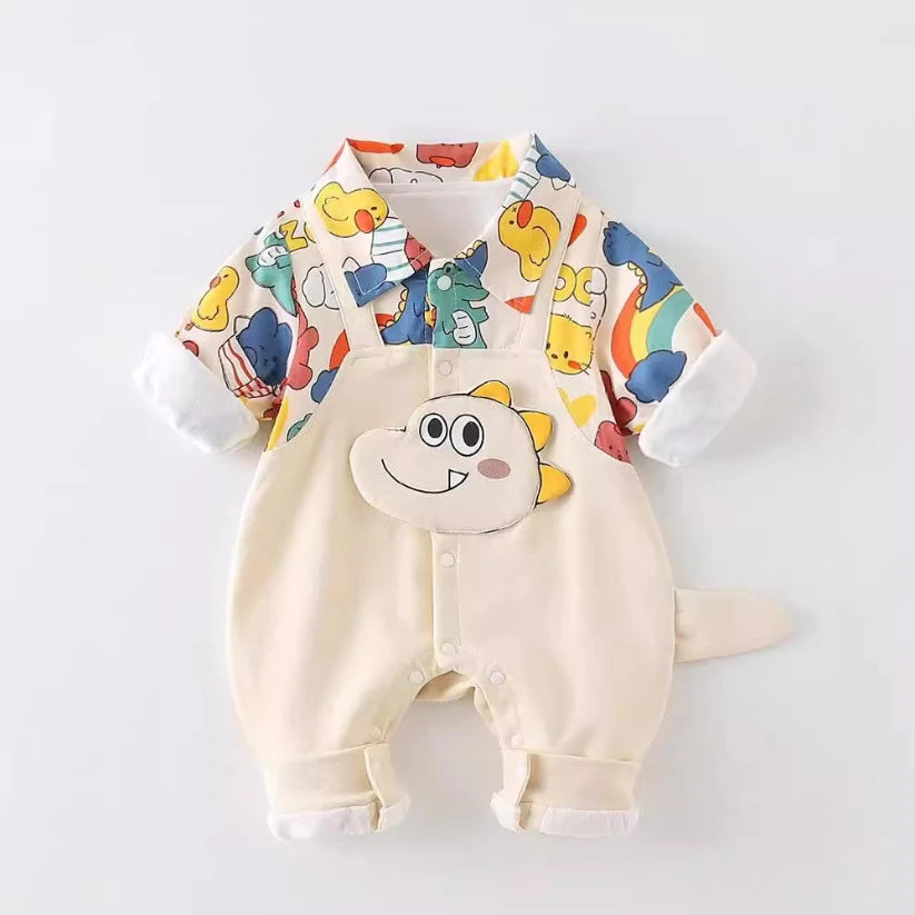 Newborn Jumpsuit Baby Boys Girls Rompers 0-18 Months Toddler Clothing Infant Long Sleeve Doodle Kids Cotton Onesies by eprolo