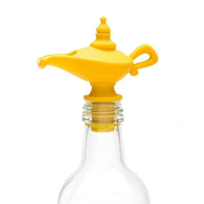 Creative silicone Aladdin lamp wine pouring device kitchen oil pouring nozzle leak proof sealing plug spiral type wine by eprolo