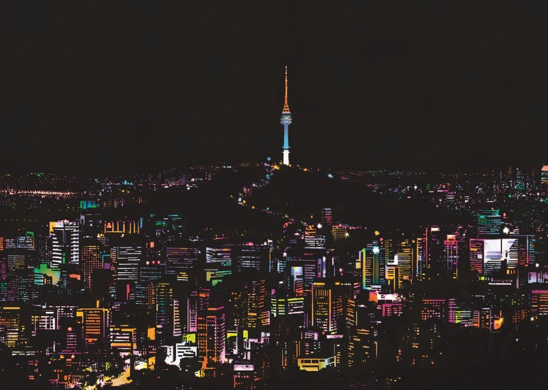 Colorful Night Scene Scratch Painting World City Night Scene Scratch Painting Creative Handmade Painting by eprolo