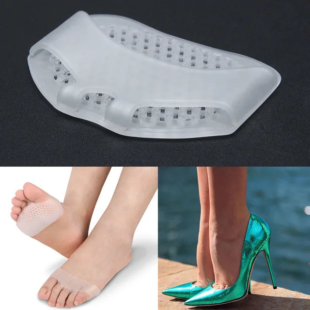 1Pair Silicone heel pad Soft Forefoot Half Yard Pads Invisible High Heel Shoes Slip Resistant Half Yard Pads Foot Care Tools by eprolo