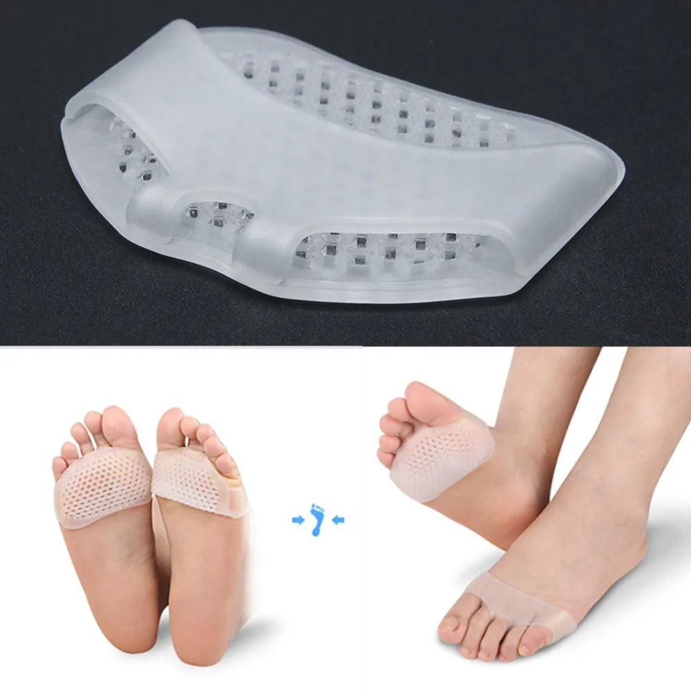1Pair Silicone heel pad Soft Forefoot Half Yard Pads Invisible High Heel Shoes Slip Resistant Half Yard Pads Foot Care Tools by eprolo