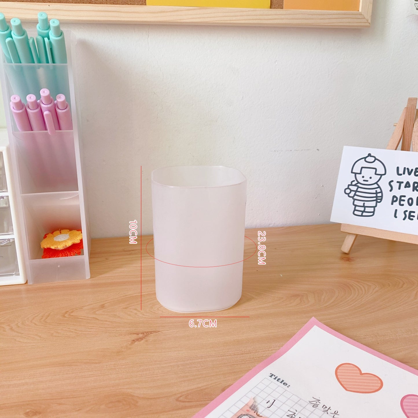 Korean Style Ins Style Desktop Net Red Cosmetic Storage Box Frosted Transparent Student Dormitory Rack Finishing Box Female by eprolo