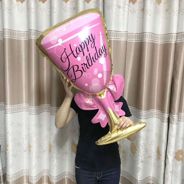 Big Helium Balloon Champagne Goblet Balloon Wedding Birthday Party Decorations Adult Kids Ballons Globos Event Party Supplies by eprolo