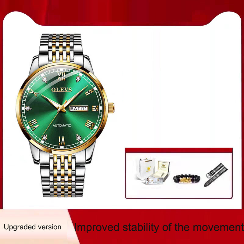 Men's Watch Men's Mechanical Watch Fully Automatic Simple Wind Waterproof Night Light Watch by eprolo