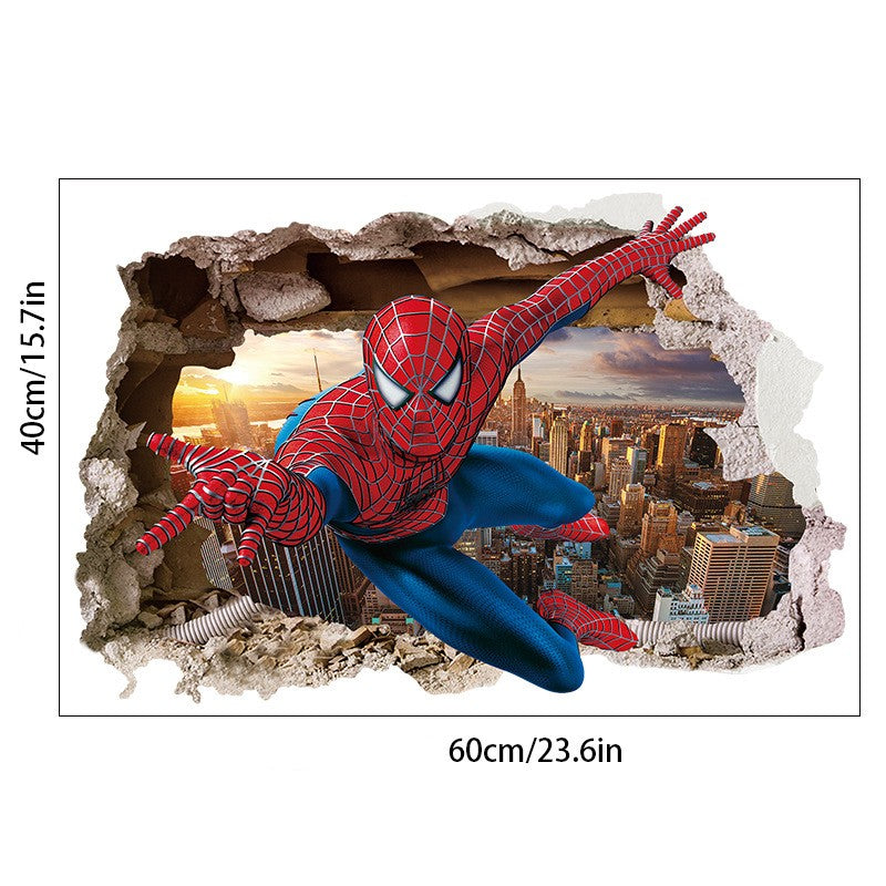 3D Transcendent Wall Spider Man Wall Stickers Living Room Decoration Background Wall Stickers Removable by eprolo