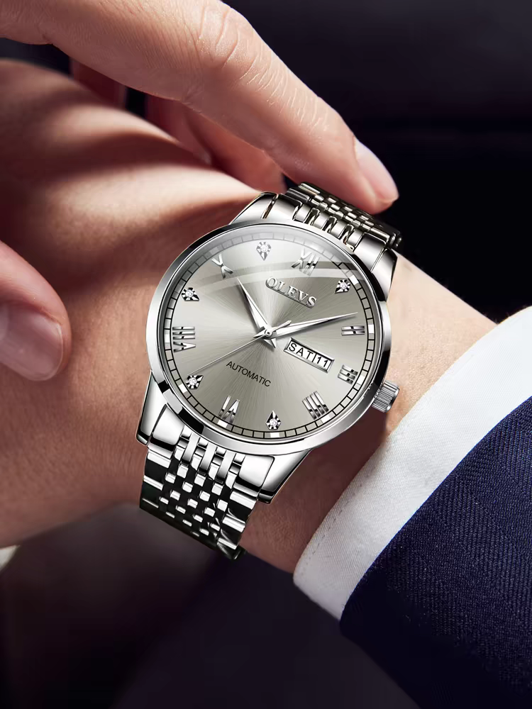 Men's Watch Men's Mechanical Watch Fully Automatic Simple Wind Waterproof Night Light Watch by eprolo