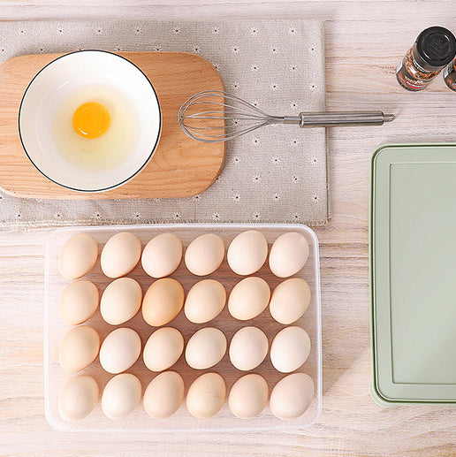 Refrigerator Egg Storage Preservation Box 24 Grid Egg Grid Egg Tray Kitchen With Cover Dustproof Food Storage Box by eprolo