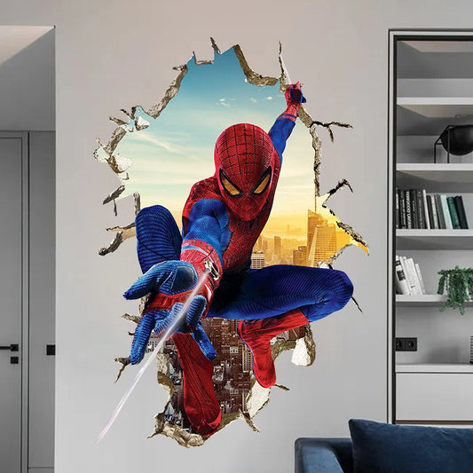 3D Transcendent Wall Spider Man Wall Stickers Living Room Decoration Background Wall Stickers Removable by eprolo