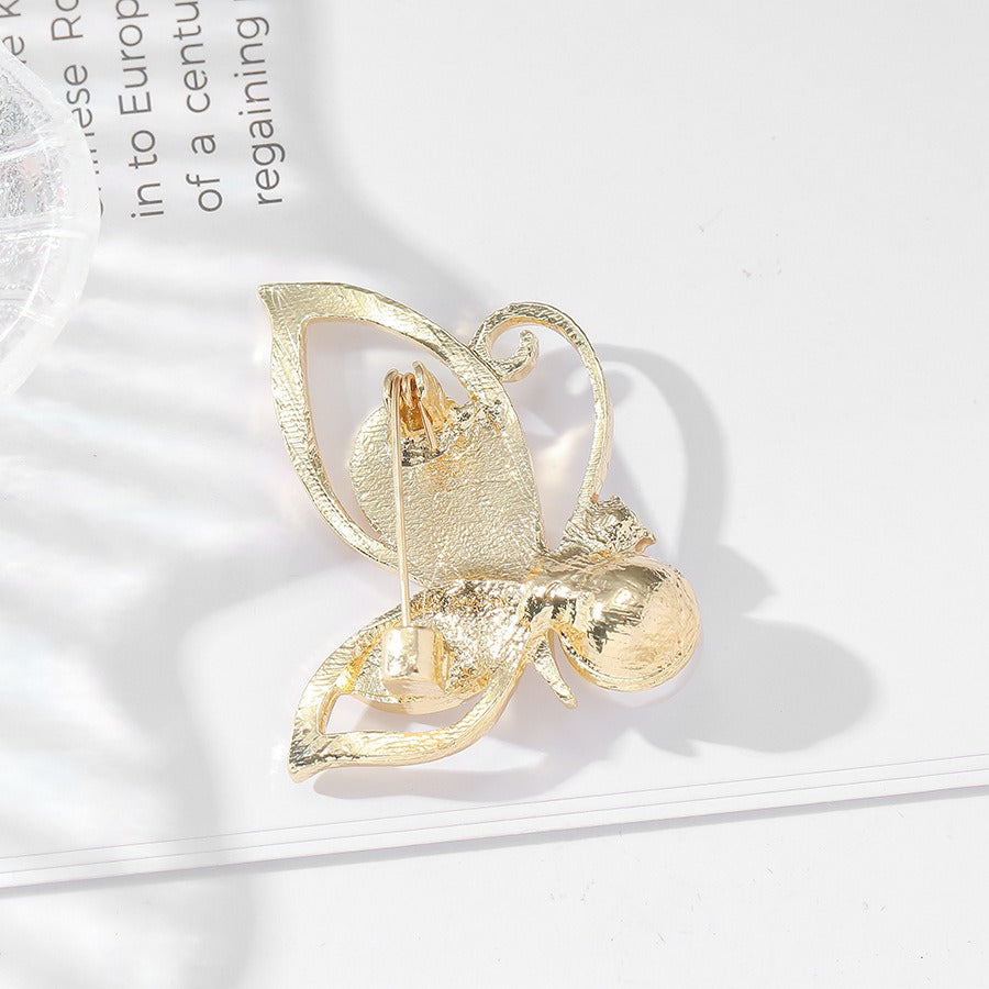 New hollow out fashionable imitation mother of pearl butterfly brooch, suit jacket, clothing accessories, pins by eprolo
