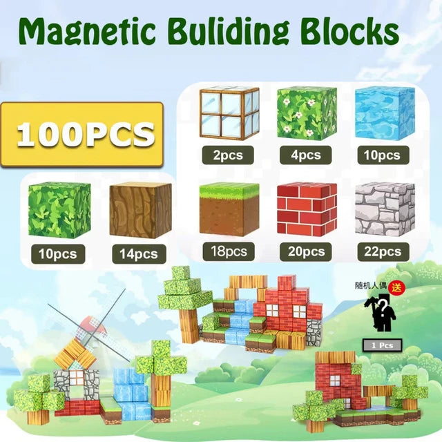 My World Magnetic Building Blocks Assembly Cube Building Magnetic Toys Mini Models Versatile Magnetic Blocks by eprolo