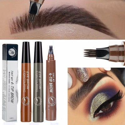 Four-Headed Bifurcated Eyebrow Pencil Simulation Wild Liquid Eyebrow Pencil Durable Waterproof Sweat-Proof And Easy To Color by eprolo