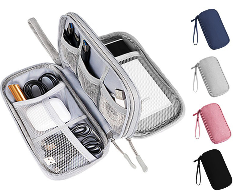 Multi - Functional Digital Accessories Organizer with Multiple - Layer Data Cable Pouch, Dust - proof Headphone Bag and Power Bank Pocket by eprolo