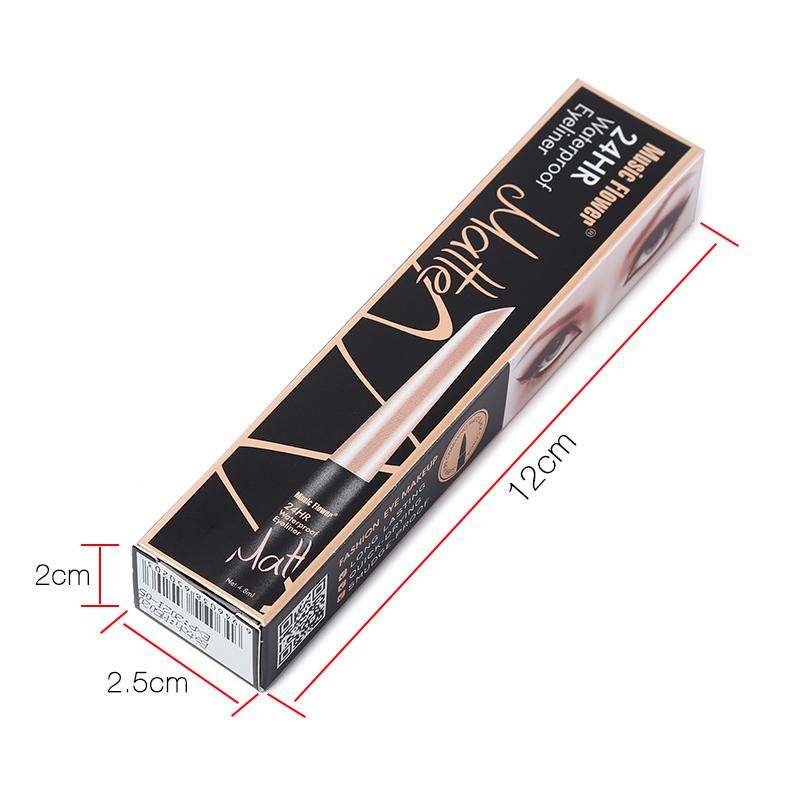 Music Flower Brand Waterproof Liqiud Eyeliner Pencil 24H Long-lasting Matte Eye Liner Delineador Black Eyelid Quick-Dry Makeup by eprolo