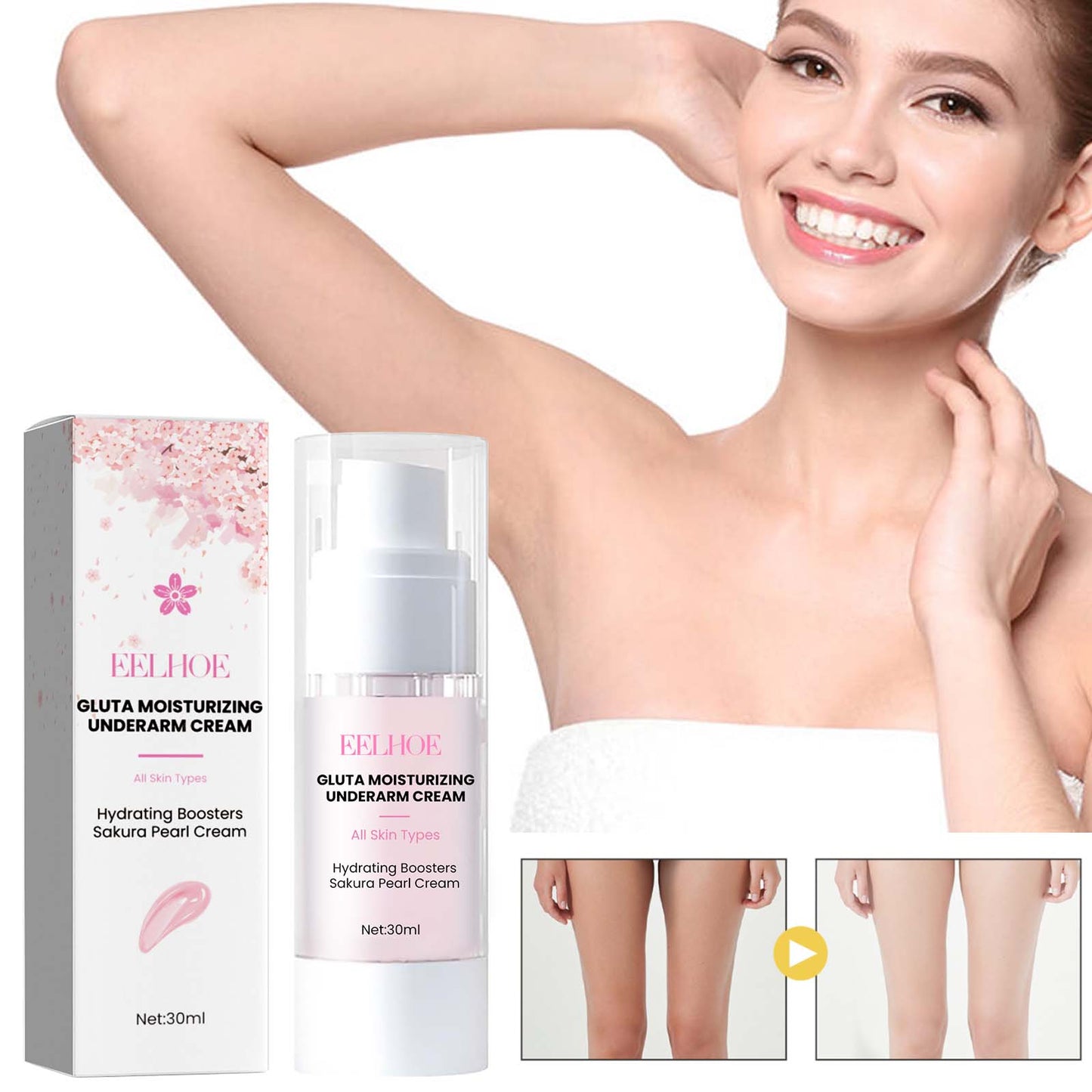 Underarm Whitening Essence Cream, Repair Acanthoderma Nigricans Tender And Smooth Skin Moisturizing Whitening Cream by eprolo