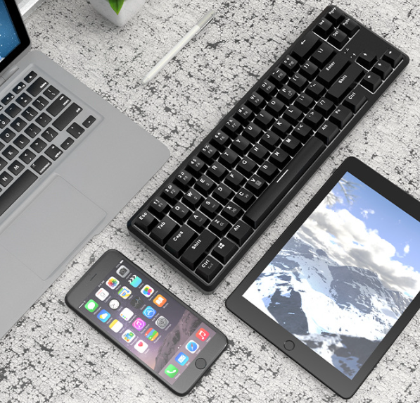 Black Jazz K680t Mini USB Wired Bluetooth Mechanical Keyboard Dual Mode Charging 68-Key Laptop Cross-Border by My Store
