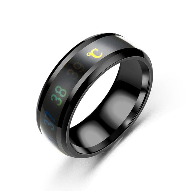 Temperature Ring Titanium Steel Mood Emotion Feeling Intelligent Temperature Sensitive Rings for Women Men Waterproof Jewelry by eprolo