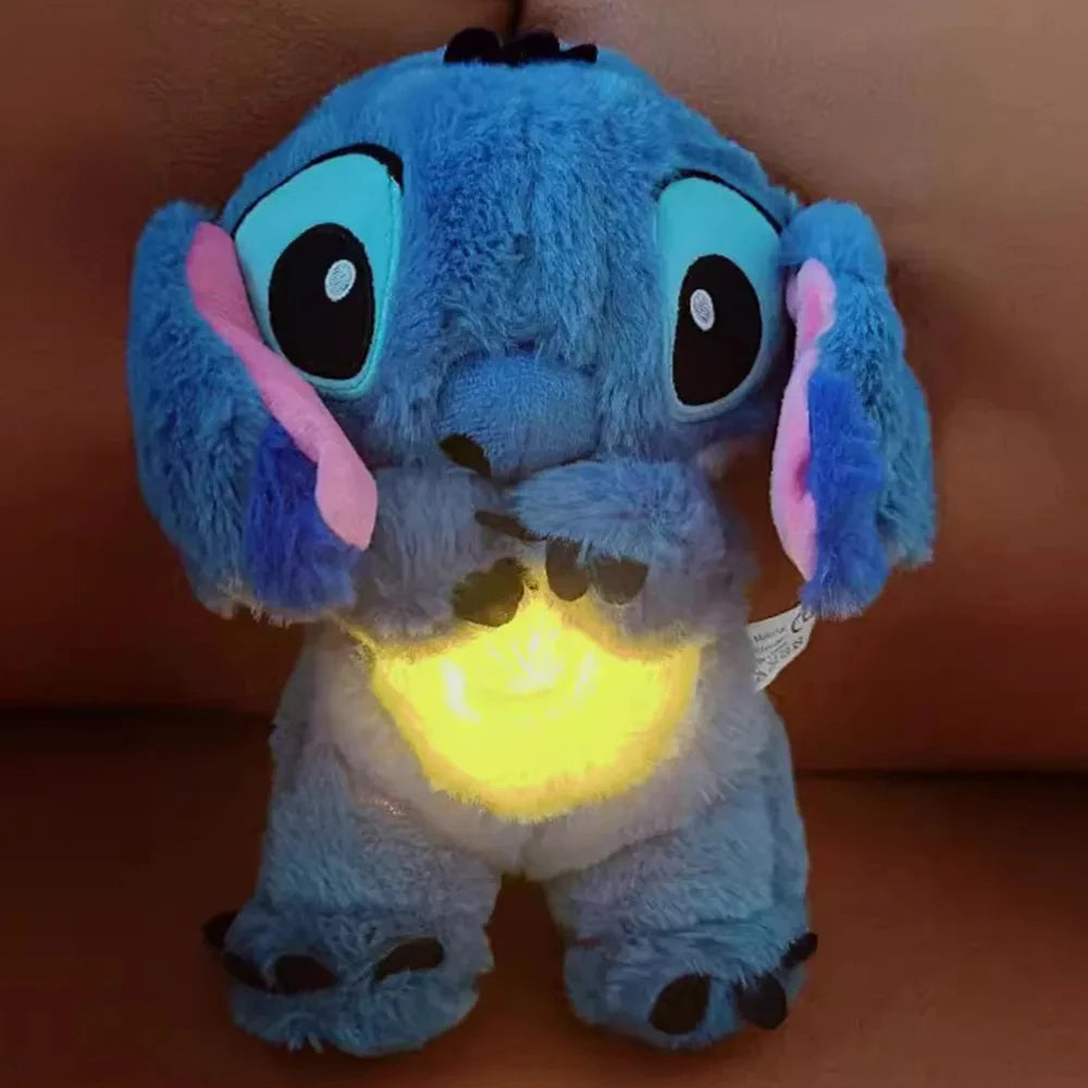 Kawaii Stitch Plush Doll Baby Sleeping Companion Sound Soothing Musical Kawaii With Air Bag and Light Doll Breathing Toys Gifts by eprolo