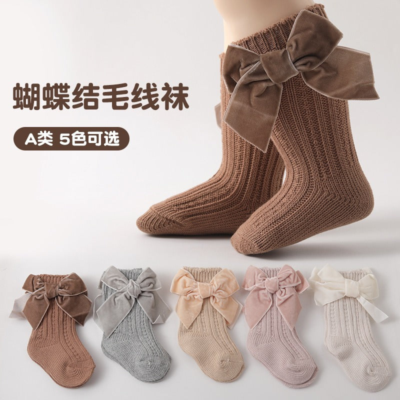 Baby thick needle socks, autumn and winter socks, boys and girls medium length short socks, princess plush socks by eprolo