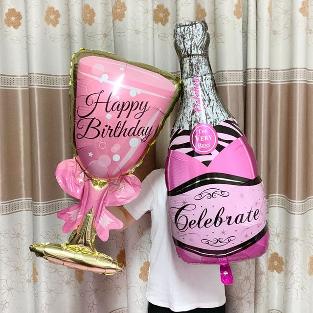 Big Helium Balloon Champagne Goblet Balloon Wedding Birthday Party Decorations Adult Kids Ballons Globos Event Party Supplies by eprolo